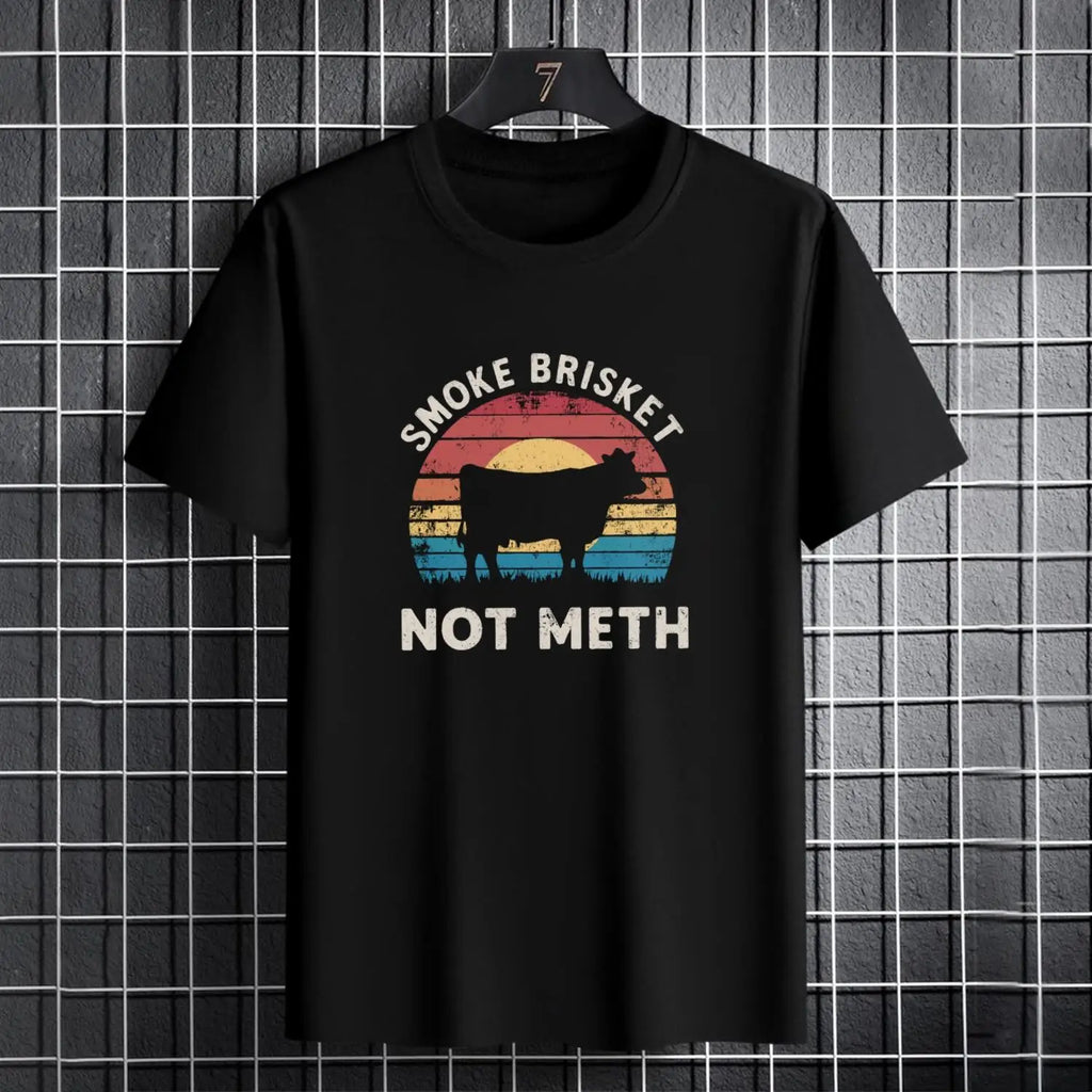 Men's Smoke Brisket BBQ T-Shirt, Funny Smoker Tee, Grill Master Gift, Short Sleeve Tee for Men & Women