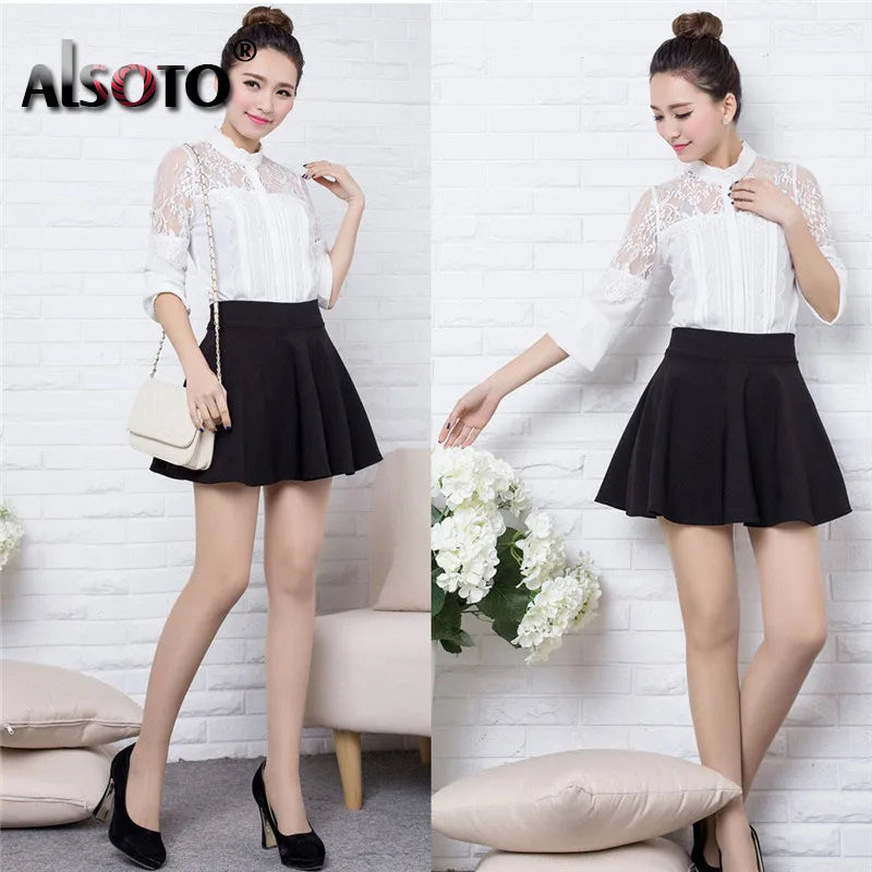 Summer 2025 Women Skirt Elastic Faldas Ladies Midi Skirts Pleated Black Sexy Stripe Girl Mini Short School Skirts saia feminina