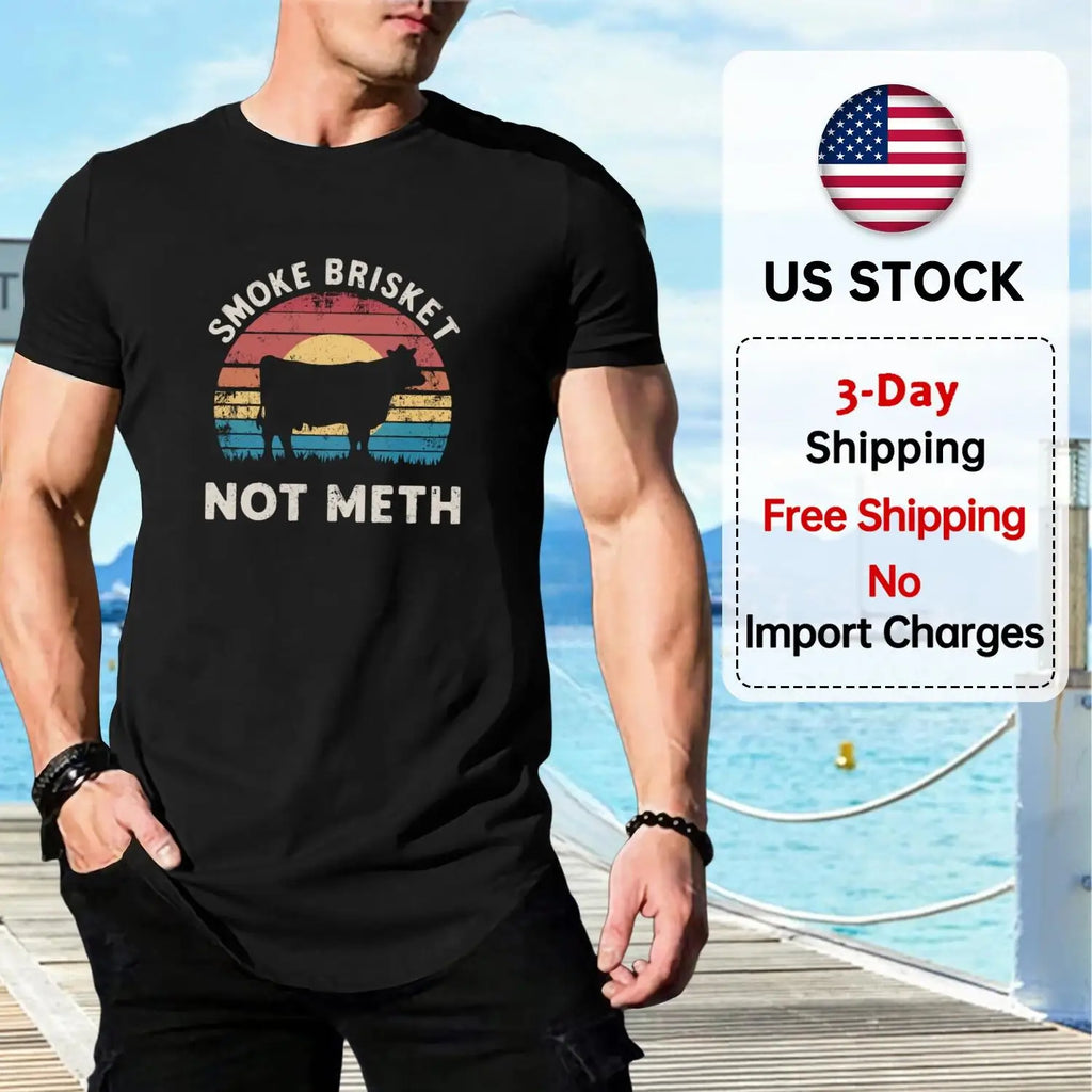 Men's Smoke Brisket BBQ T-Shirt, Funny Smoker Tee, Grill Master Gift, Short Sleeve Tee for Men & Women