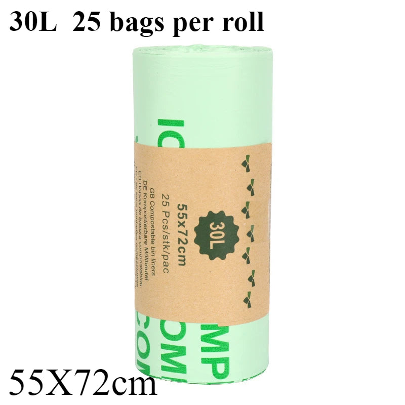 50PCS 6/8/10/30L Biodegradable Garbage Bags Household Compostable Garbage Bags Thickened Breakpoint Easy To Tear Garbage Bags