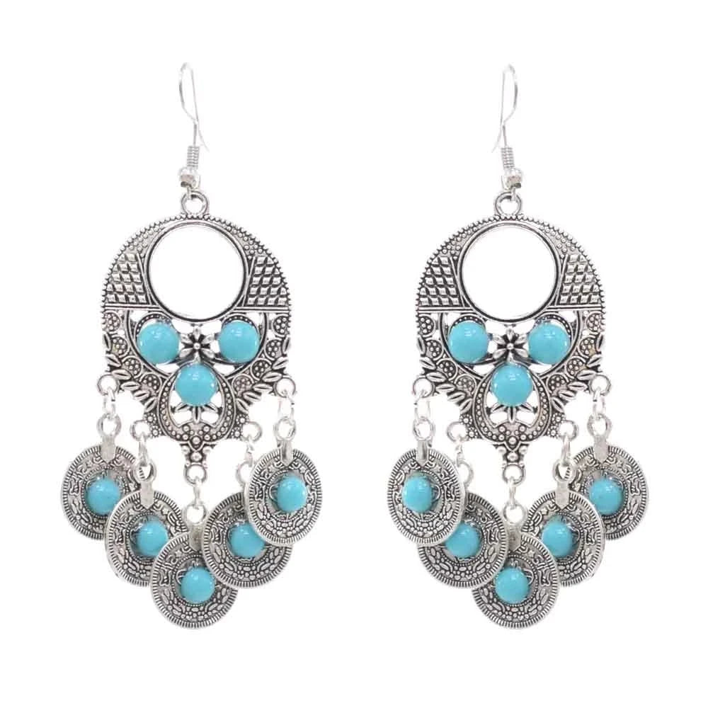 Turkish Ethnic Coin Choker Necklace Earrings for Women Vintage Gypsy Indian Afghan Dress Collar Statement Jewelry Sets