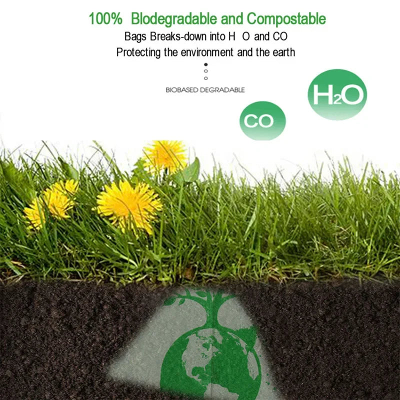 50PCS 6/8/10/30L Biodegradable Garbage Bags Household Compostable Garbage Bags Thickened Breakpoint Easy To Tear Garbage Bags