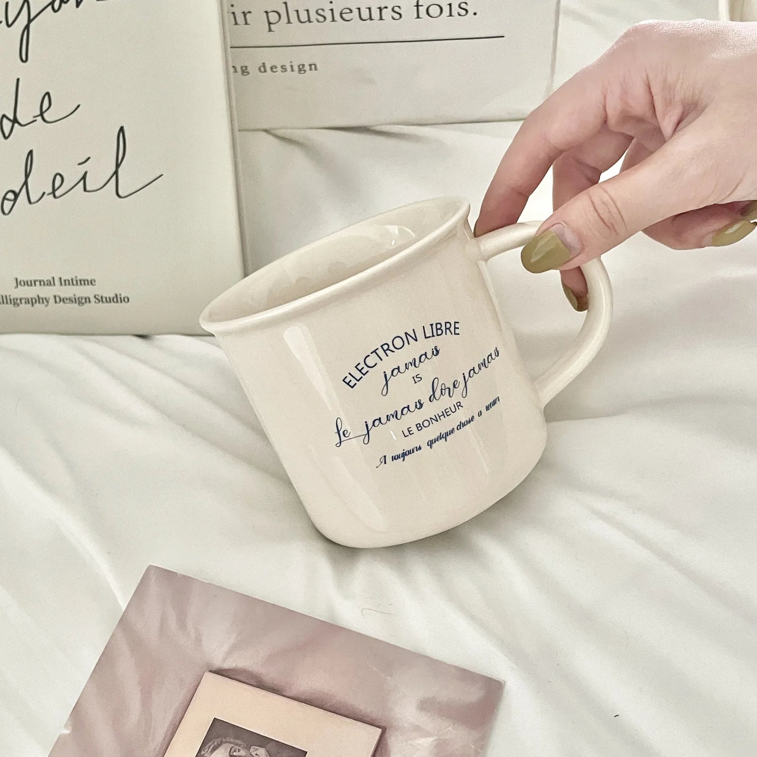 Ceramic Mug Household Coffee Cup Saucers Set Nordic Style Minimalist Beautiful Girls' Breakfast Cups Creative Birthday Gifts