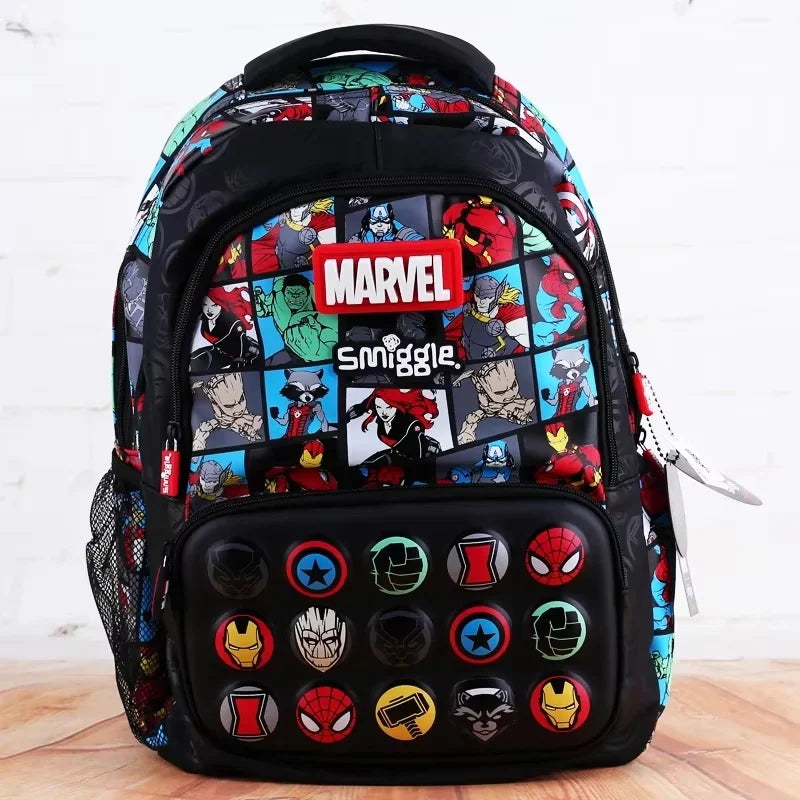 Genuine Australia Smiggle Marvel Superhero Iron Man Spiderman Boys Backpack Student Backpack Water Cup Lunch Bag Pen Box