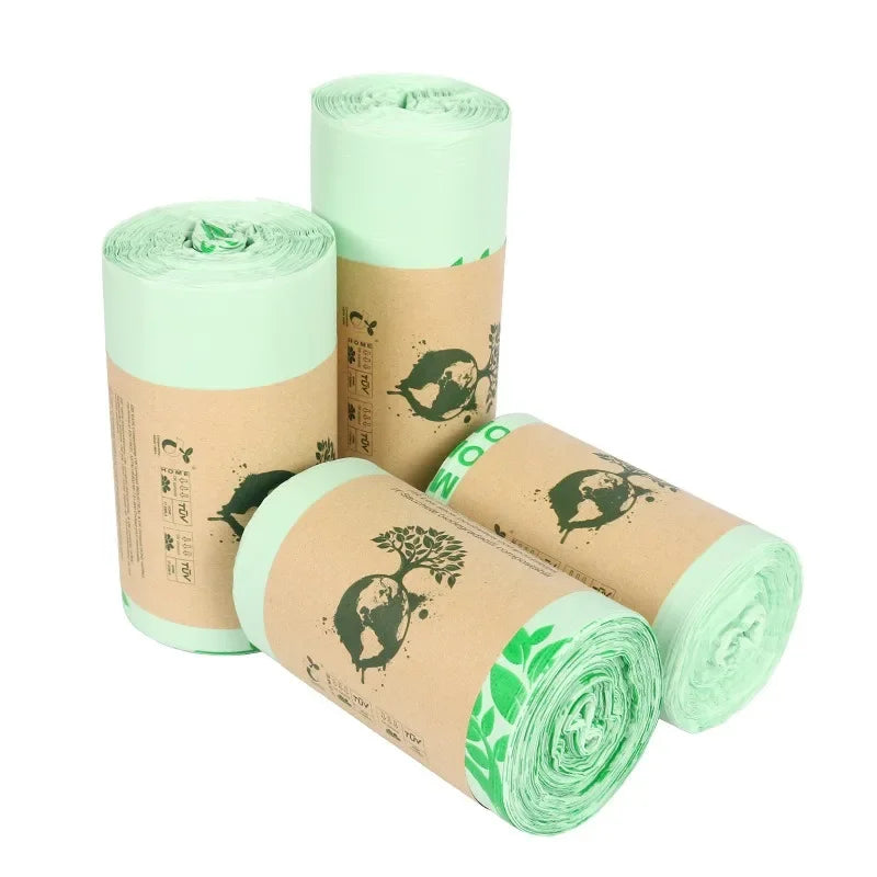50PCS 6/8/10/30L Biodegradable Garbage Bags Household Compostable Garbage Bags Thickened Breakpoint Easy To Tear Garbage Bags