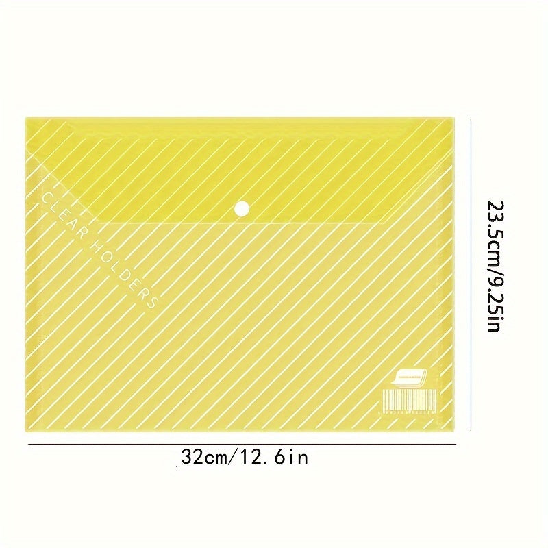 5/30pcs, A4 File Bag, Clear Plastic, Large Capacity And Snapshot Button, Perfect For School Office And Home
