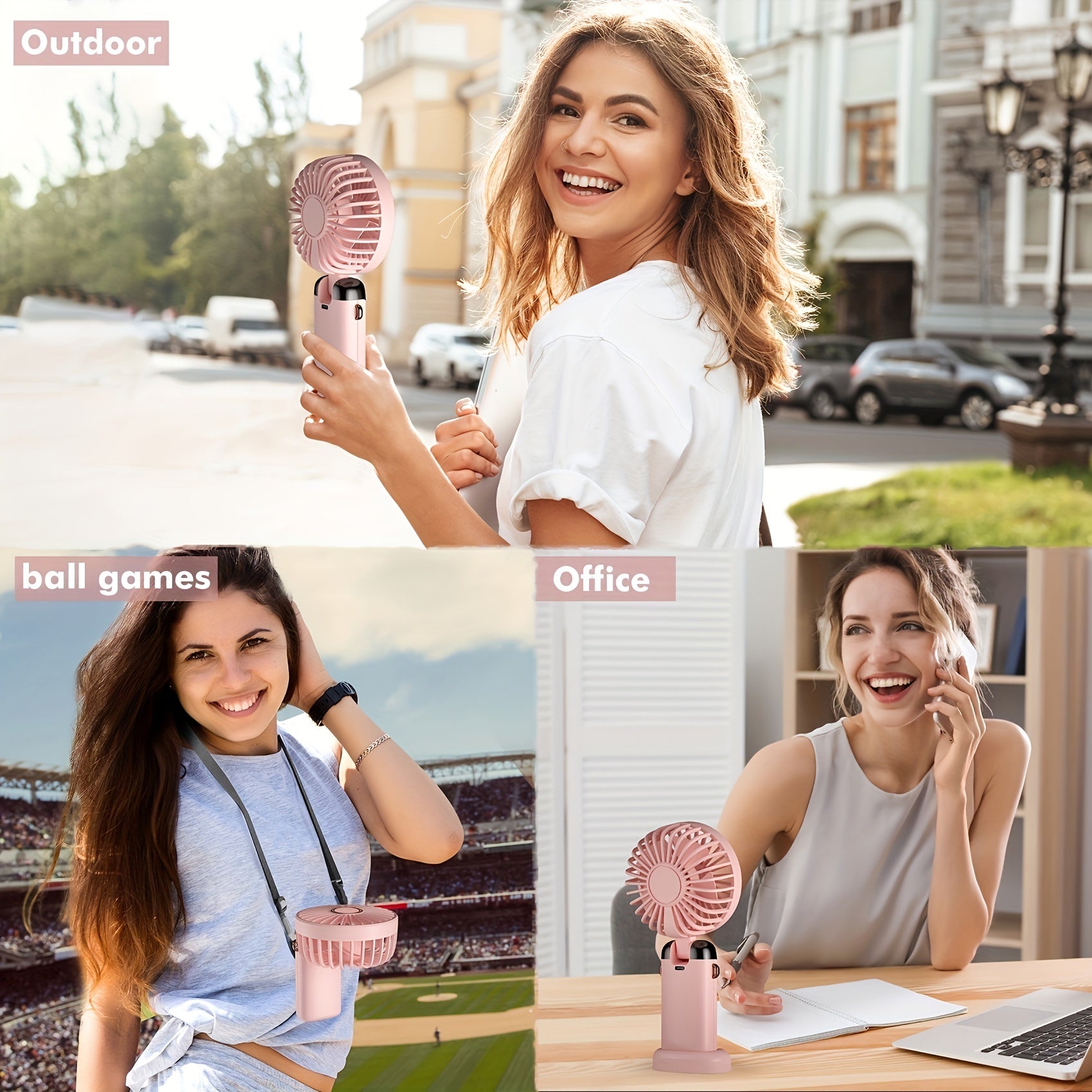 1pc Compact Handheld Fan - USB Rechargeable, 5-Speed, Foldable Design with LED Display - Ideal for Office, Outdoor Travel, & Back to School