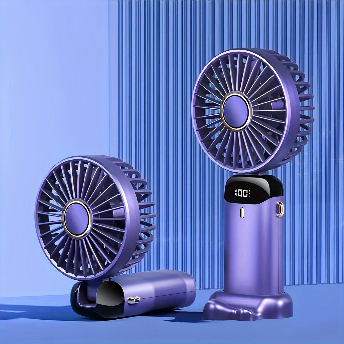 1pc Compact Handheld Fan - USB Rechargeable, 5-Speed, Foldable Design with LED Display - Ideal for Office, Outdoor Travel, & Back to School